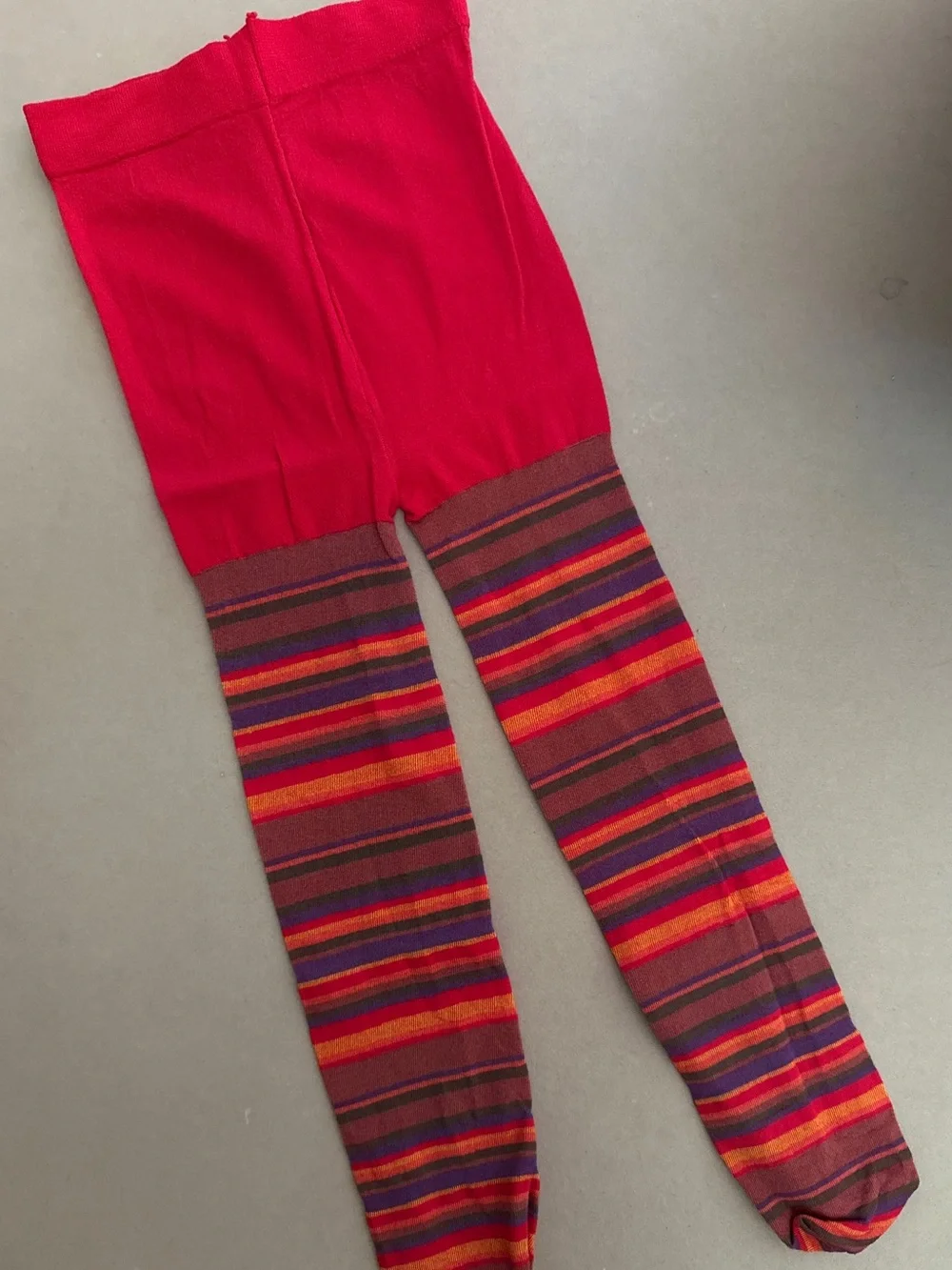 NEW Vintage Striped Red Multicolor Tights Kids 70s style Colorful READ DESCRIP